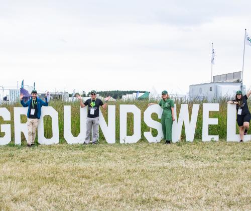 large sign reading groundswell